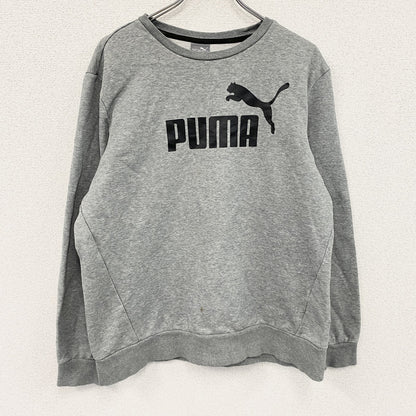 PUMA　プーマ　スウェット/トレーナー　デカロゴ　クルーネック　灰色　グレー　Lサイズ