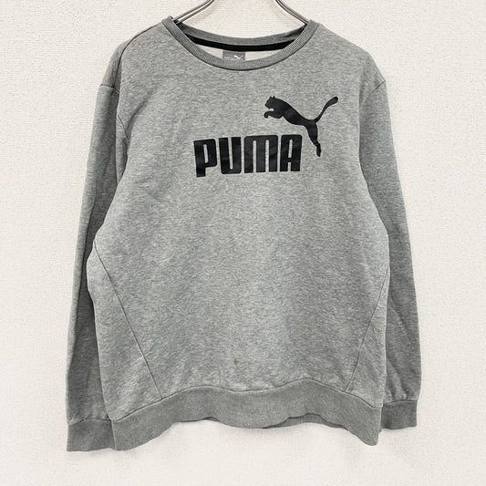 PUMA　プーマ　スウェット/トレーナー　デカロゴ　クルーネック　灰色　グレー　Lサイズ
