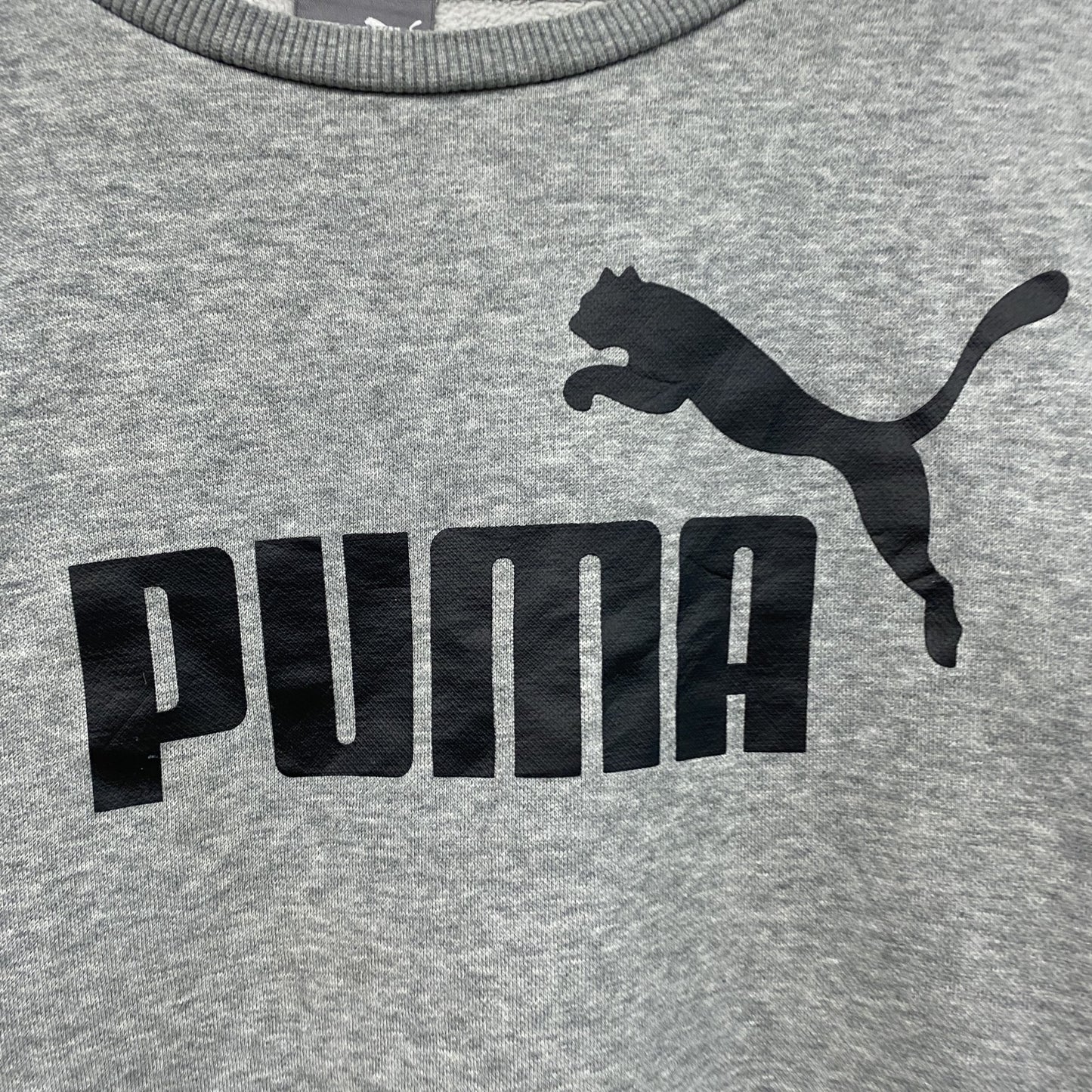 PUMA　プーマ　スウェット/トレーナー　デカロゴ　クルーネック　灰色　グレー　Lサイズ