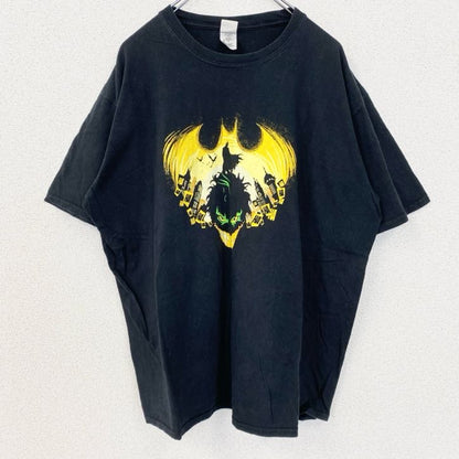 古着 used　GILDAN　ギルダン　半袖プリントTシャツ　バットマン　BATMAN　レトロ　クルーネック　黒　ブラック　XL