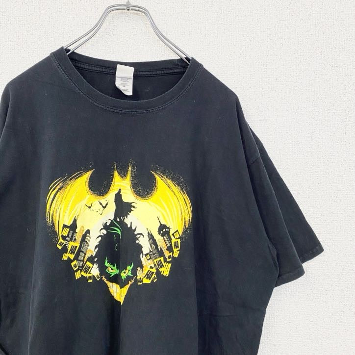 古着 used　GILDAN　ギルダン　半袖プリントTシャツ　バットマン　BATMAN　レトロ　クルーネック　黒　ブラック　XL