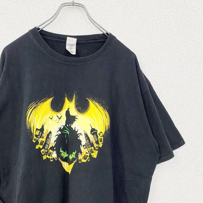 古着 used　GILDAN　ギルダン　半袖プリントTシャツ　バットマン　BATMAN　レトロ　クルーネック　黒　ブラック　XL