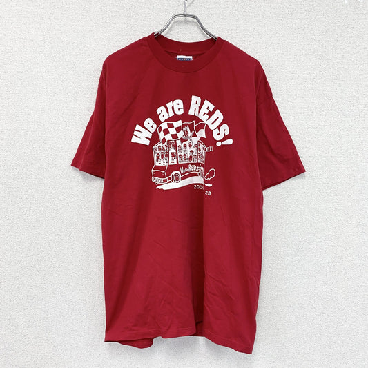 00s　JERZEES　ジャージーズ　浦和レッズ　半袖プリントＴシャツ　Jリーグ　アーチプリント　ヴィンテージ　赤　レッド　Lサイズ