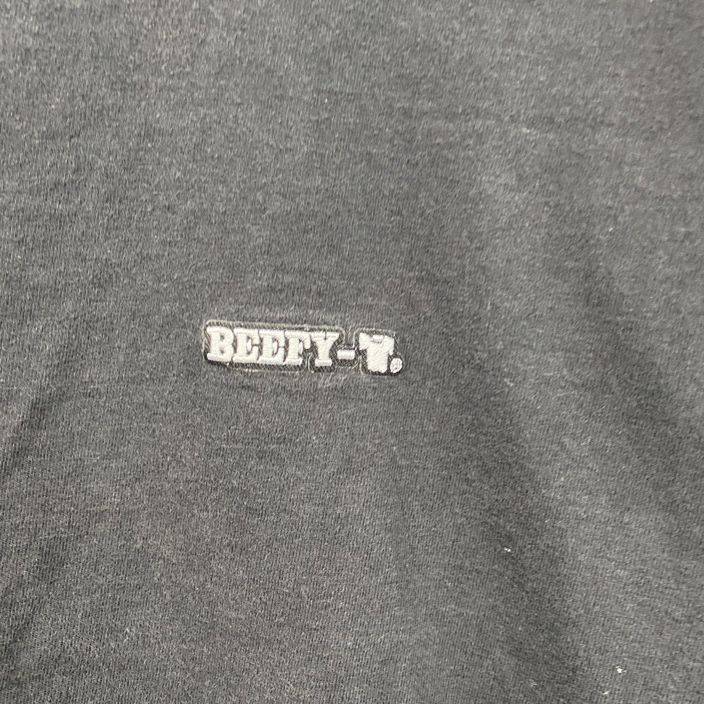 BEEFY-T　半袖Tシャツ　刺繍ロゴ　ワンポイント　Hanes　黒　ブラック　Mサイズ
