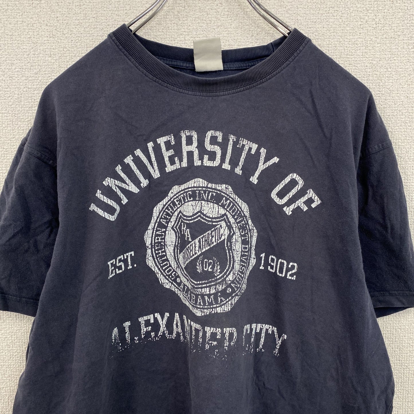 RUSSELL ATHLETIC　半袖プリントTシャツ　紺　ネイビー　Mサイズ