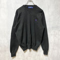 古着 used　Polo Ralph Lauren　ポロラルフローレン　長袖無地ニット　セーター　ワンポイントロゴ　黒　Mサイズ
