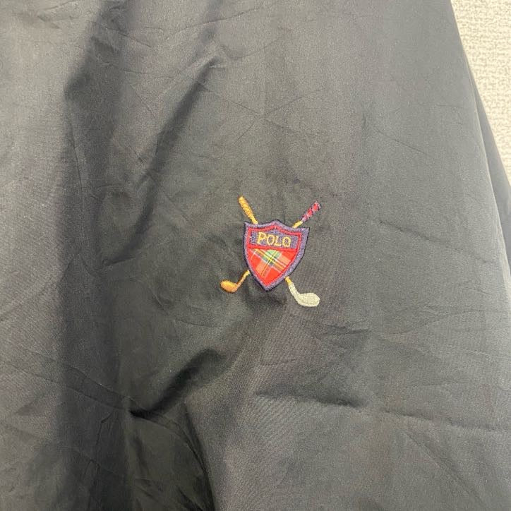 古着 used　POLO GOLF RALPH LAUREN ラルフローレン　長袖ナイロンプルオーバー　黒　ブラック　Lサイズ