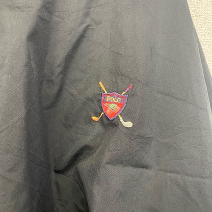 古着 used　POLO GOLF RALPH LAUREN ラルフローレン　長袖ナイロンプルオーバー　黒　ブラック　Lサイズ