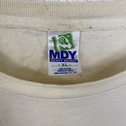 古着 used　MDY　マックダディ　半袖アニメプリントTシャツ　エヴァンゲリオン　レトロ　クルーネック　白　ホワイト　XLサイズ