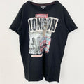 古着 used　半袖プリントTシャツ　レトロデザイン　クルーネック　イギリス　London　ビックベン　黒　ブラック　XLサイズ