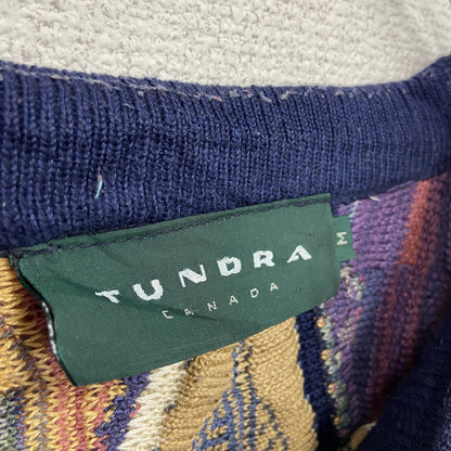 ～00s　TUNDRA　COOGI風コットンニットセーター　3Dニット　ヴィンテージ　総柄　マルチカラー　Mサイズ