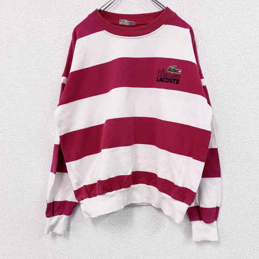 ～80s　LACOSTE　ラコステ　スウェット/トレーナー　ヴィンテージ　ボーダー　赤　レッド　白　ホワイト　4サイズ