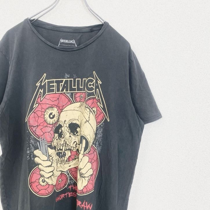 古着 used　METALLICA　半袖プリントTシャツ　ドクロ　骸骨　レトロデザイン　クルーネック　黒　ブラック　XXLサイズ