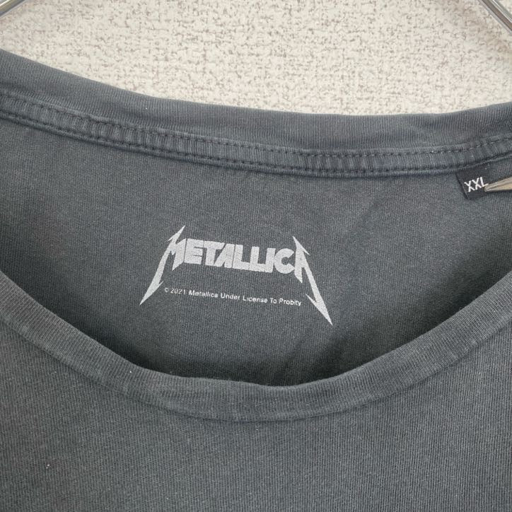 古着 used　METALLICA　半袖プリントTシャツ　ドクロ　骸骨　レトロデザイン　クルーネック　黒　ブラック　XXLサイズ