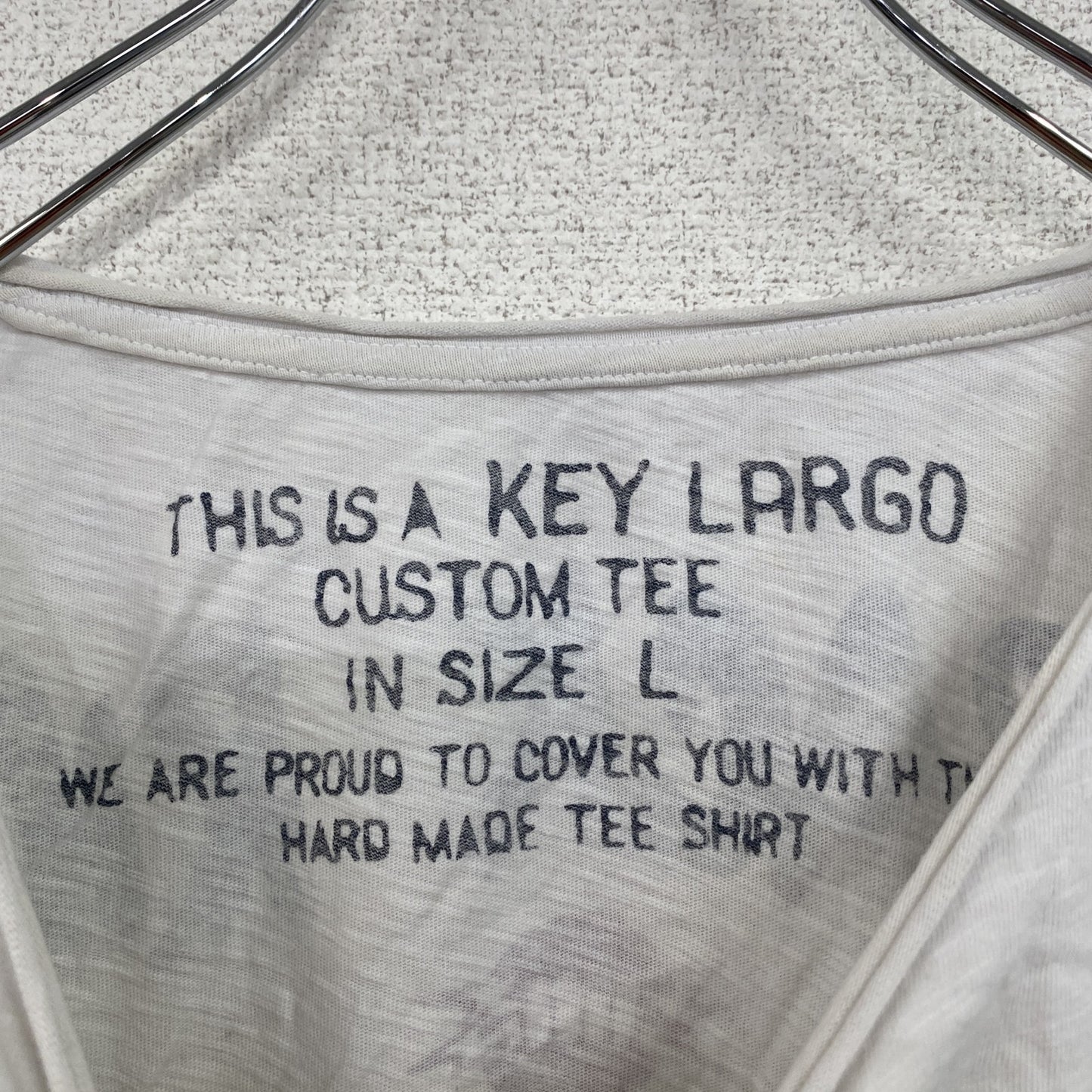KEY LARGO　キーラーゴ　半袖プリントTシャツ　白　ホワイト　Lサイズ