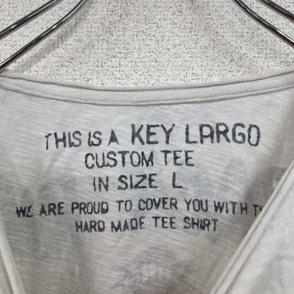 KEY LARGO　キーラーゴ　半袖プリントTシャツ　白　ホワイト　Lサイズ