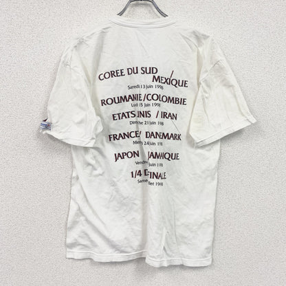 90s　FRANCE98　FIFAサッカーワールドカップ　半袖プリントTシャツ　ヴィンテージ　白　ホワイト