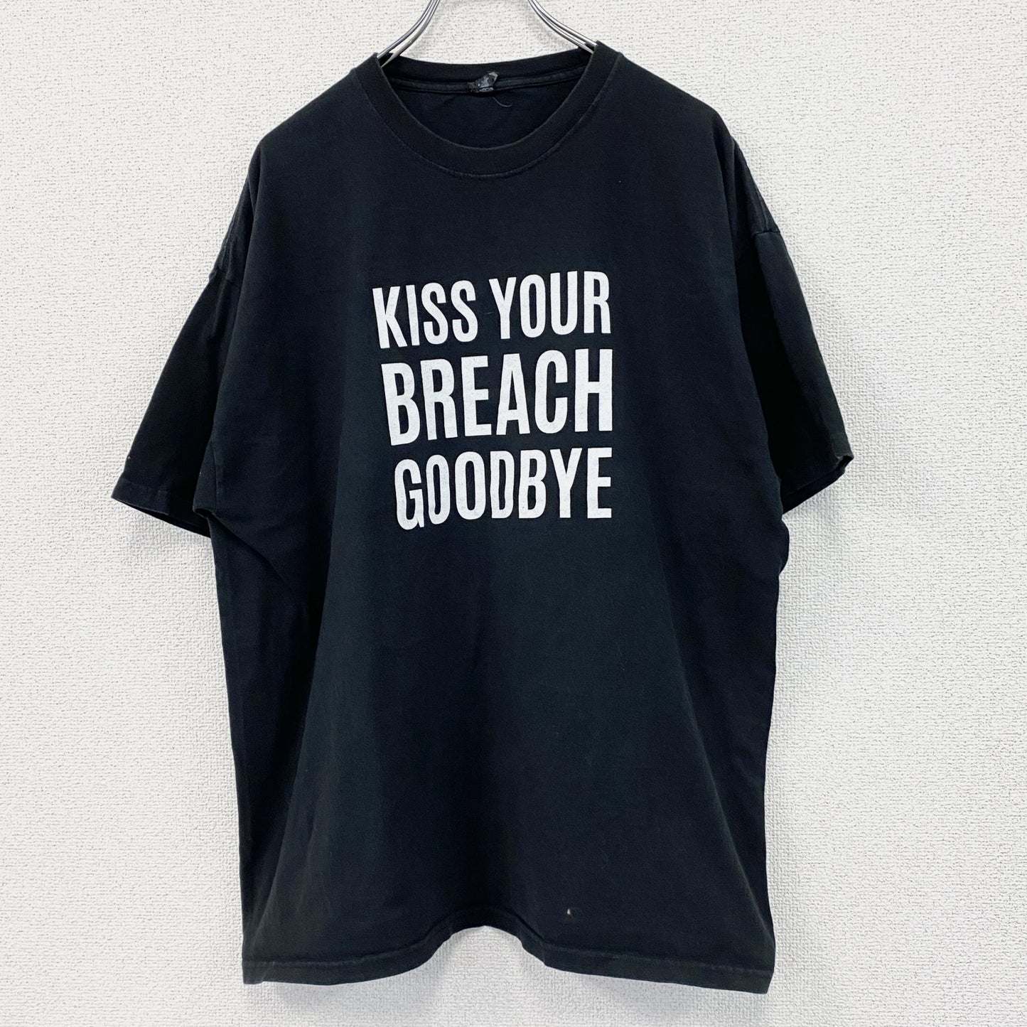 M&O Heavy　半袖プリントTシャツ　INTERSET　3連プリント　黒　ブラック　XLサイズ