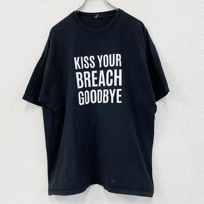 M&O Heavy　半袖プリントTシャツ　INTERSET　3連プリント　黒　ブラック　XLサイズ