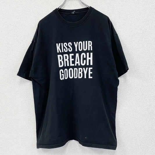 M&O Heavy　半袖プリントTシャツ　INTERSET　3連プリント　黒　ブラック　XLサイズ