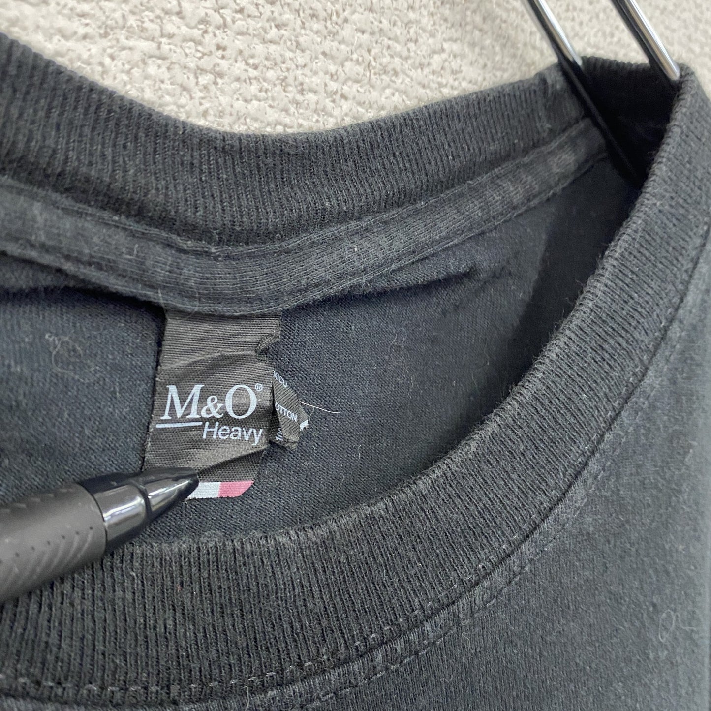 M&O Heavy　半袖プリントTシャツ　INTERSET　3連プリント　黒　ブラック　XLサイズ