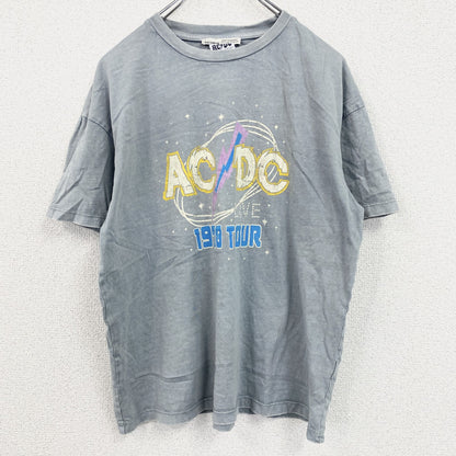 PULL＆BEAR　AC/DC　半袖プリントTシャツ　バンドT　グレー　Sサイズ
