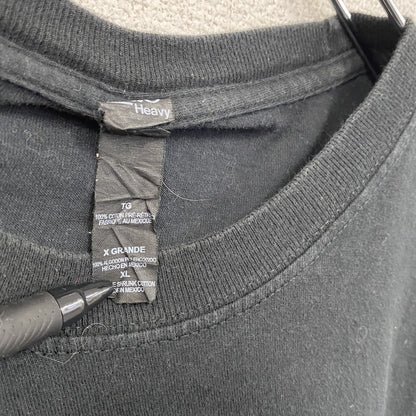 M&O Heavy　半袖プリントTシャツ　INTERSET　3連プリント　黒　ブラック　XLサイズ
