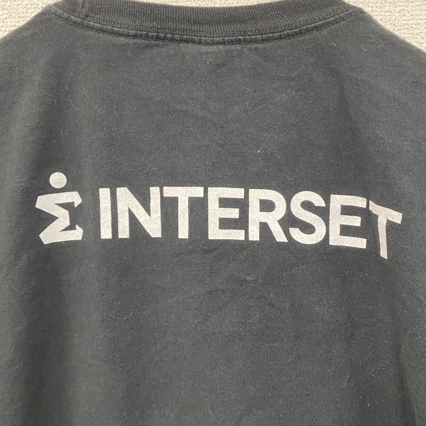 M&O Heavy　半袖プリントTシャツ　INTERSET　3連プリント　黒　ブラック　XLサイズ