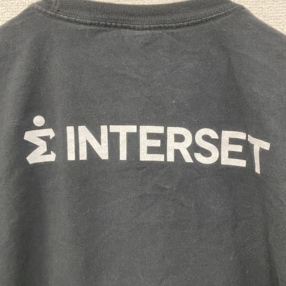 M&O Heavy　半袖プリントTシャツ　INTERSET　3連プリント　黒　ブラック　XLサイズ