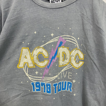 PULL＆BEAR　AC/DC　半袖プリントTシャツ　バンドT　グレー　Sサイズ