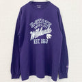 古着 used　champion　チャンピオン　長袖カレッジプリントTシャツ　ロンT　紫　カンザス州立大学　レトロ　Lサイズ