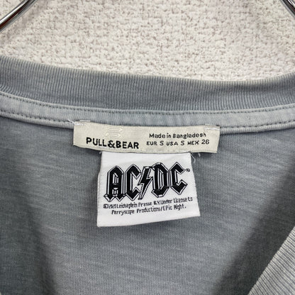 PULL＆BEAR　AC/DC　半袖プリントTシャツ　バンドT　グレー　Sサイズ