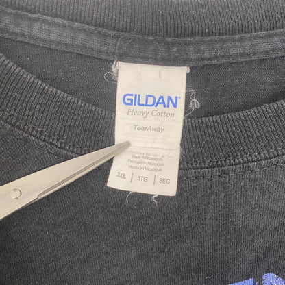 古着 used　GILDAN　ギルダン　半袖プリントTシャツ　ドリル　工具　レトロ　クルーネック　黒　ブラック　XXXLサイズ