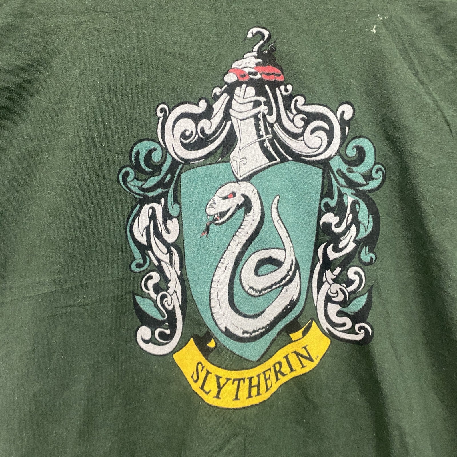 Harry Potter　ハリーポッター　Slytherin　スリザリン　半袖プリントムービーTシャツ　深緑　ディープグリーン　Lサイズ