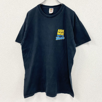 FRUIT OF THE LOOM　フルーツオブザルーム　Barr　半袖プリントTシャツ　企業T　黒　ブラック　XLサイズ