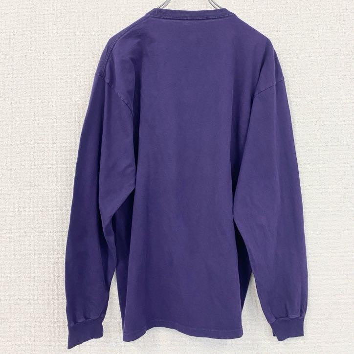 古着 used　champion　チャンピオン　長袖カレッジプリントTシャツ　ロンT　紫　カンザス州立大学　レトロ　Lサイズ