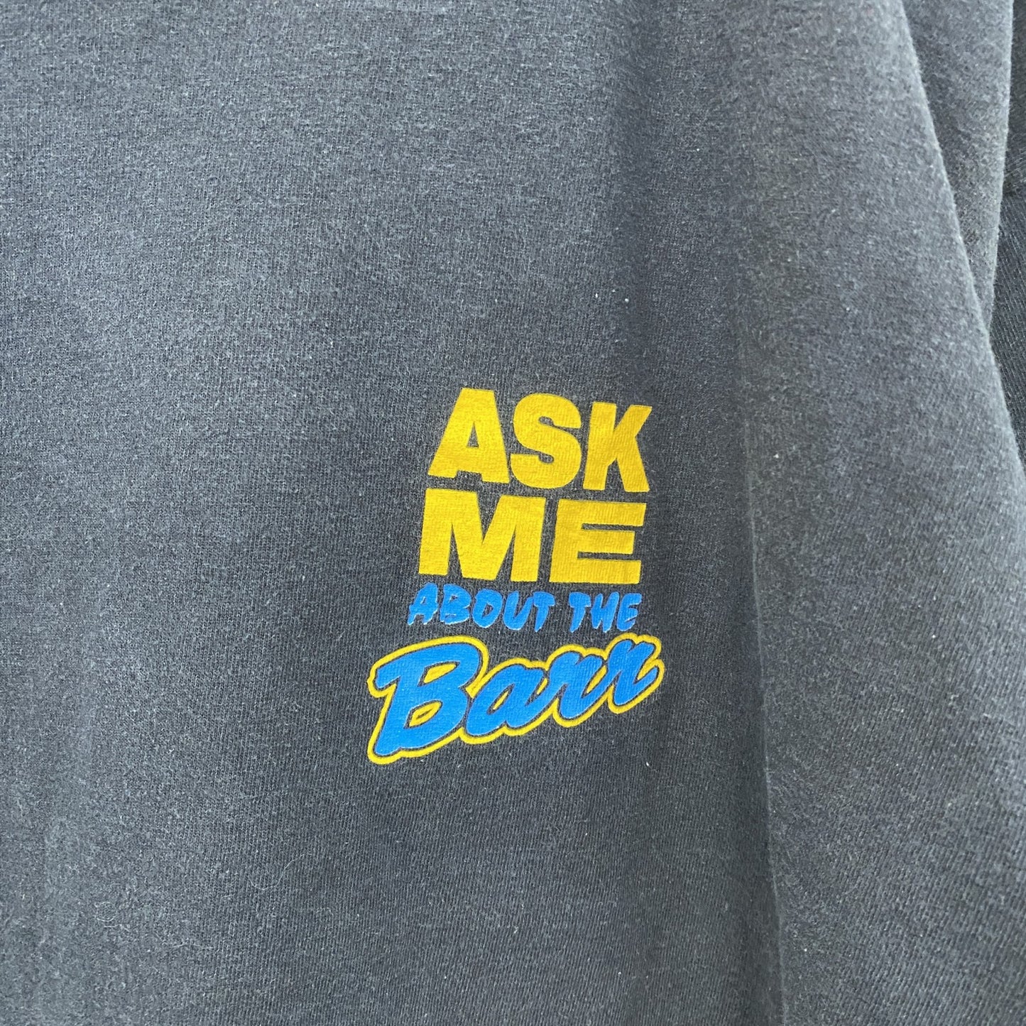 FRUIT OF THE LOOM　フルーツオブザルーム　Barr　半袖プリントTシャツ　企業T　黒　ブラック　XLサイズ