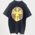 古着 used　FRUIT OF THE LOOM　半袖プリントTシャツ　シンプソンズ　レトロ　クルーネック　黒　ブラック　M