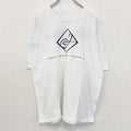 ～90s　半袖プリント企業Tシャツ　シングルステッチ　英字プリント　両面プリント　クルーネック　ヴィンテージ　白　ホワイト