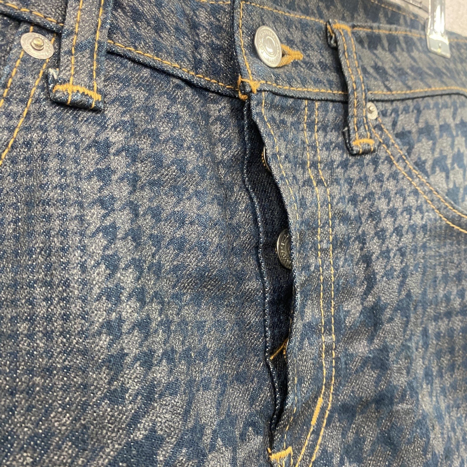 SWAGGER　スワッガー　デニムパンツ/ジーンズ　ボタンフライ　千鳥格子柄　インディゴ　W30サイズ