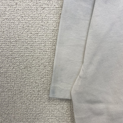 ～90s　半袖プリント企業Tシャツ　シングルステッチ　英字プリント　両面プリント　クルーネック　ヴィンテージ　白　ホワイト