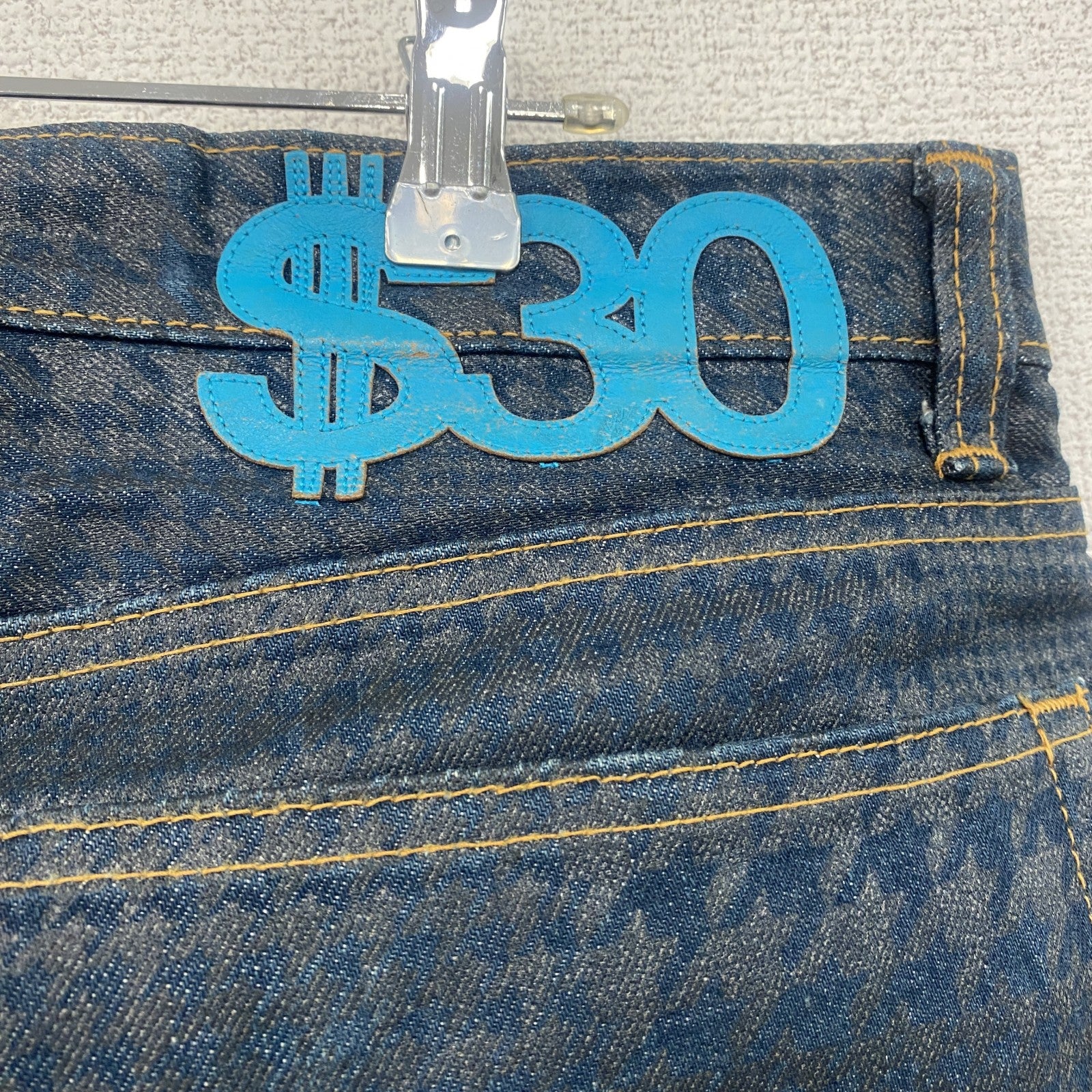 SWAGGER　スワッガー　デニムパンツ/ジーンズ　ボタンフライ　千鳥格子柄　インディゴ　W30サイズ