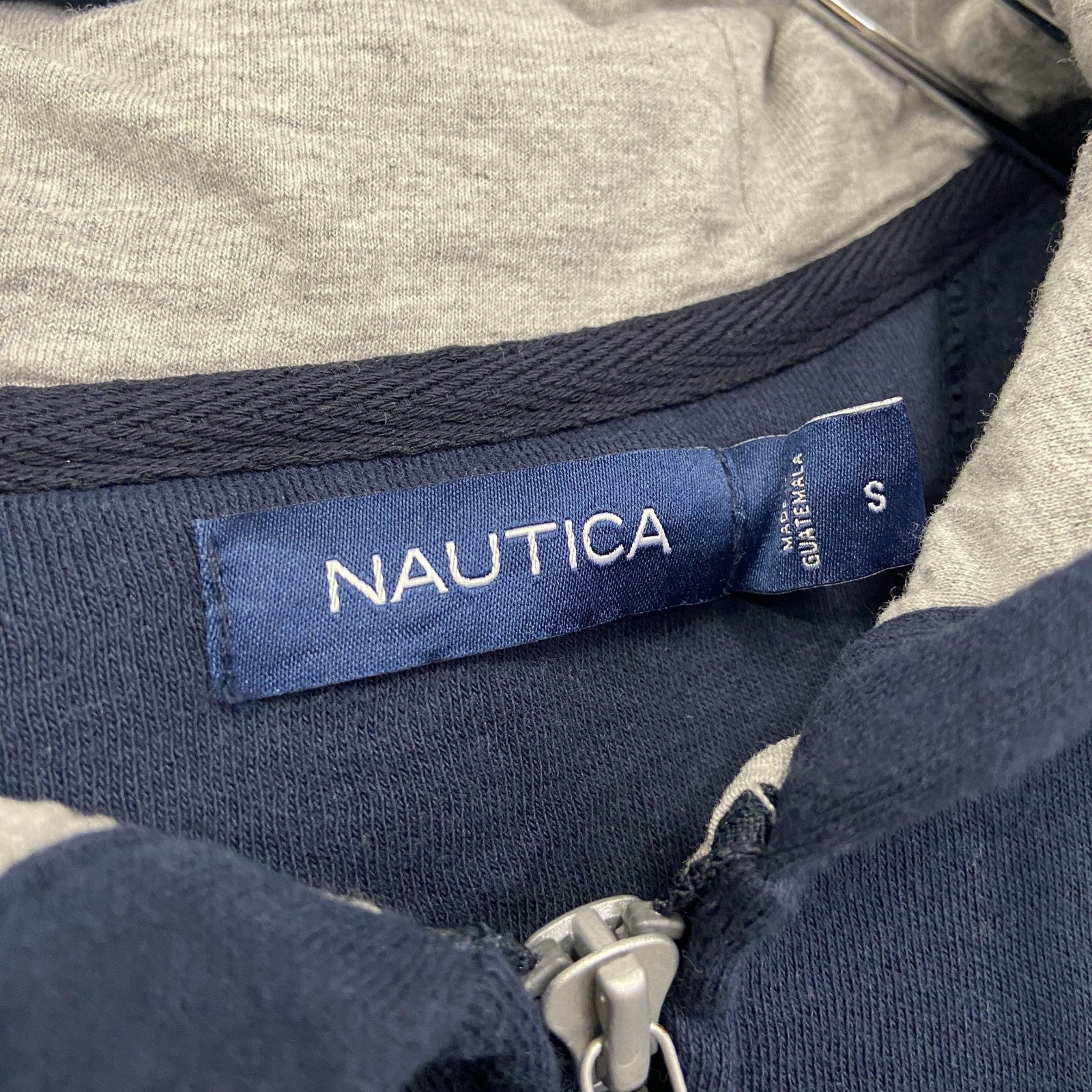NAUTICA　ノーティカ　フルジップスウェットパーカー/フーディー　刺繍ロゴ　紺　ネイビー　Sサイズ
