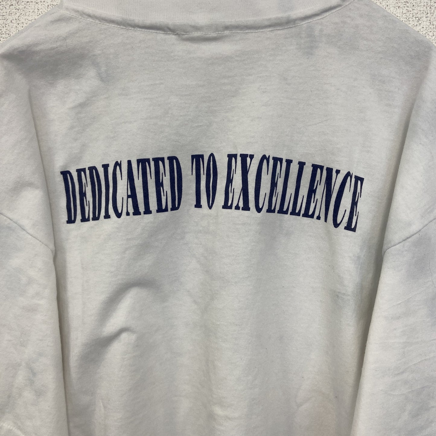 ～90s　半袖プリント企業Tシャツ　シングルステッチ　英字プリント　両面プリント　クルーネック　ヴィンテージ　白　ホワイト