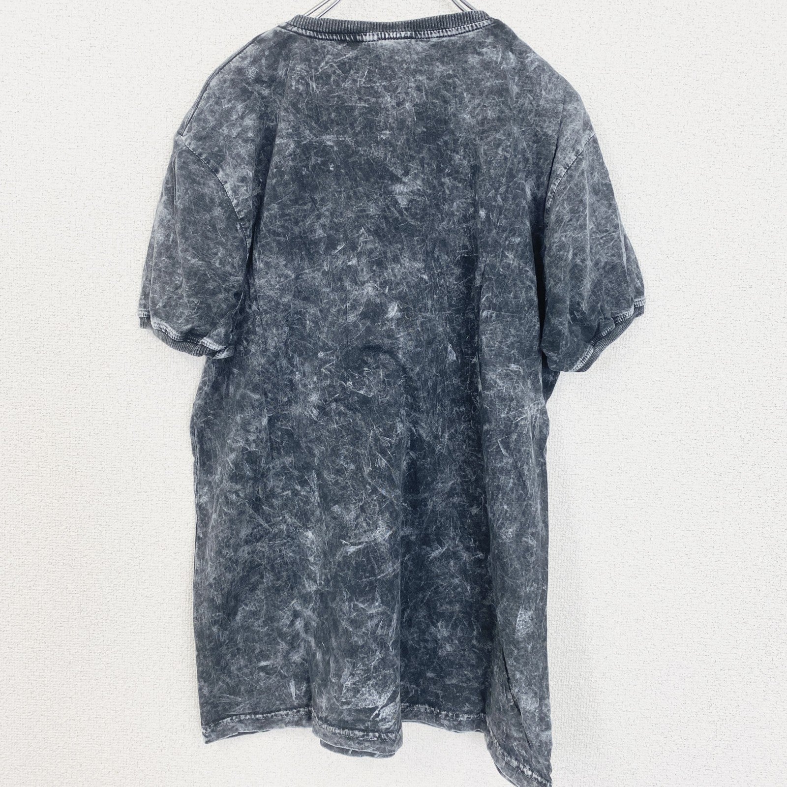REDWAY　半袖プリントヘンリーネックTシャツ　ゲームシャツ　ワッペン　アーチプリント　タイダイ柄　ダークグレー　XXLサイズ
