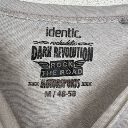 identic　半袖プリントフォトTシャツ　バイク　motorsport　灰色　グレー　Mサイズ