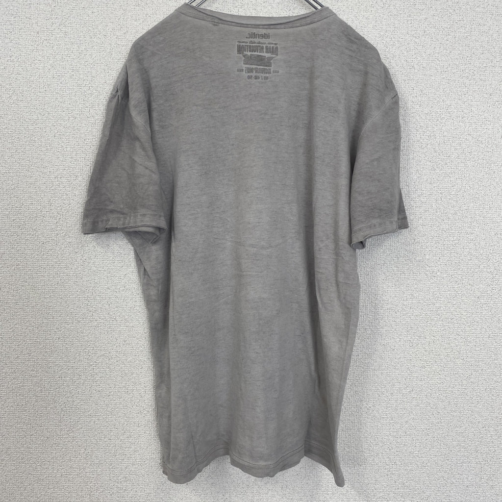 identic　半袖プリントフォトTシャツ　バイク　motorsport　灰色　グレー　Mサイズ