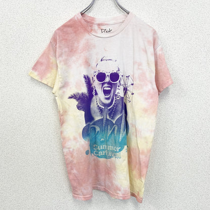 古着 used　P！NK　ピンク　半袖アーティストプリントTシャツ　ツアーT　タイダイ柄　海外限定　クルーネック　Mサイズ