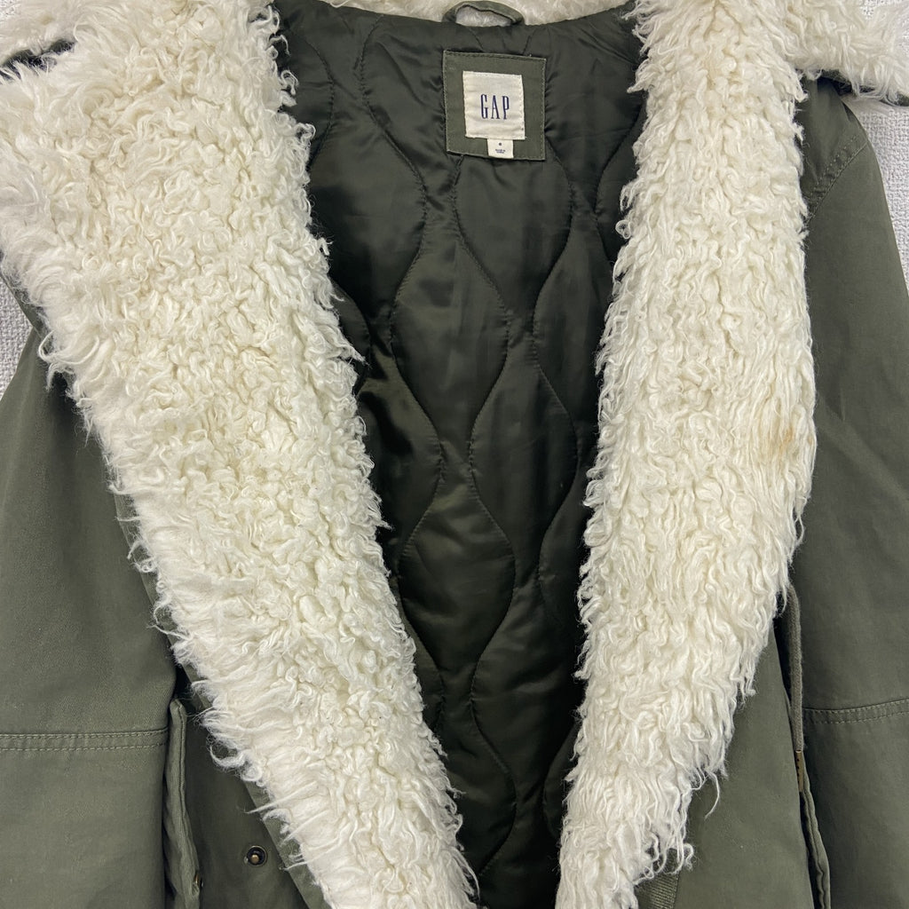 GAP　ギャップ　PRIMALOFT　モッズコート　ミリタリージャケット　ファー付き　カーキ　Sサイズ