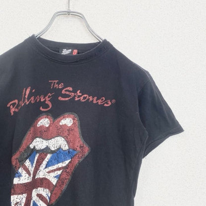 古着 used　THE ROLLING STONES　半袖バンドプリントTシャツ　レトロ　クルーネック　黒　ブラック　